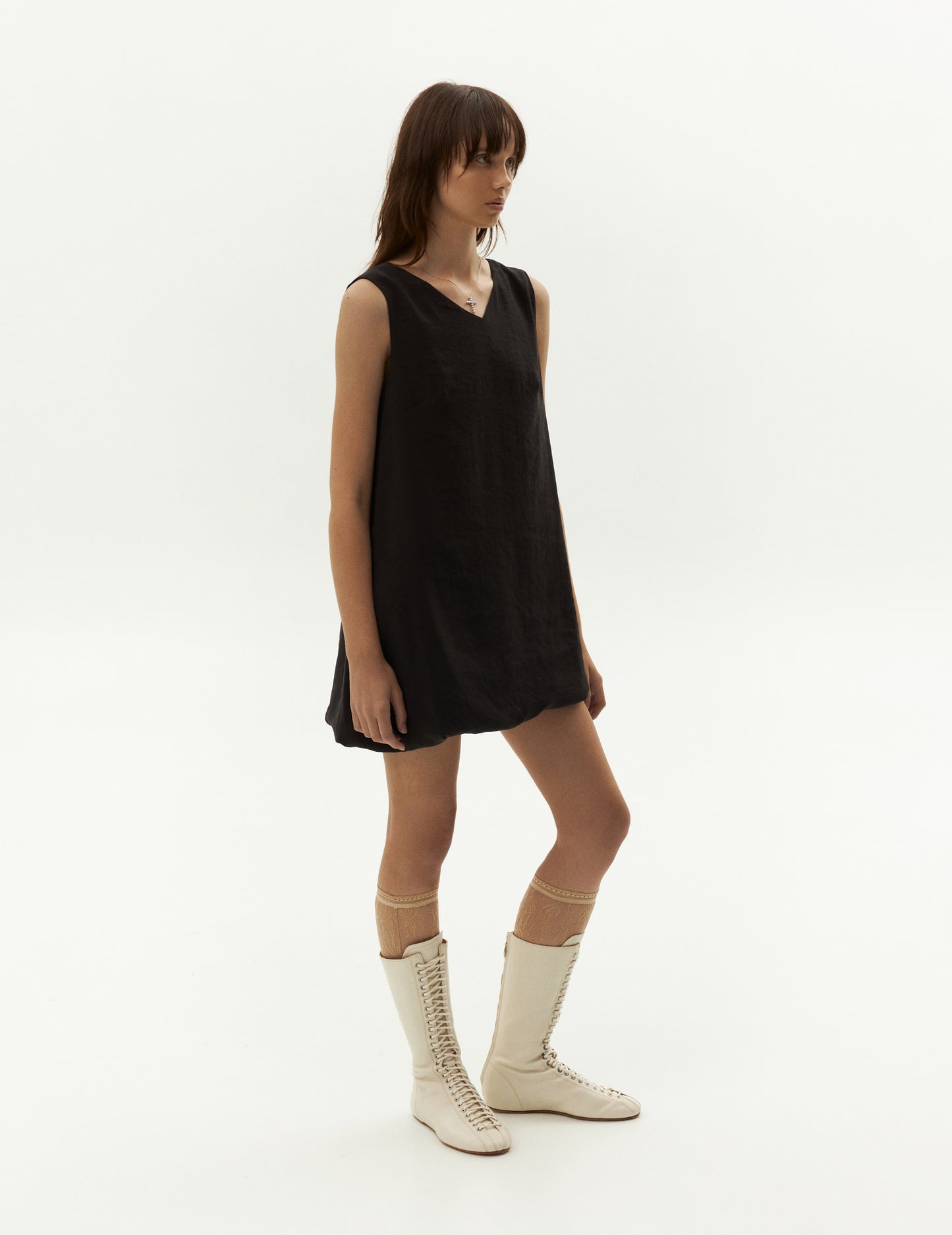 Black short ballon dress from Ukrainian brand FORMA. ФОРМА одяг онлайн, чорна коротка сукня