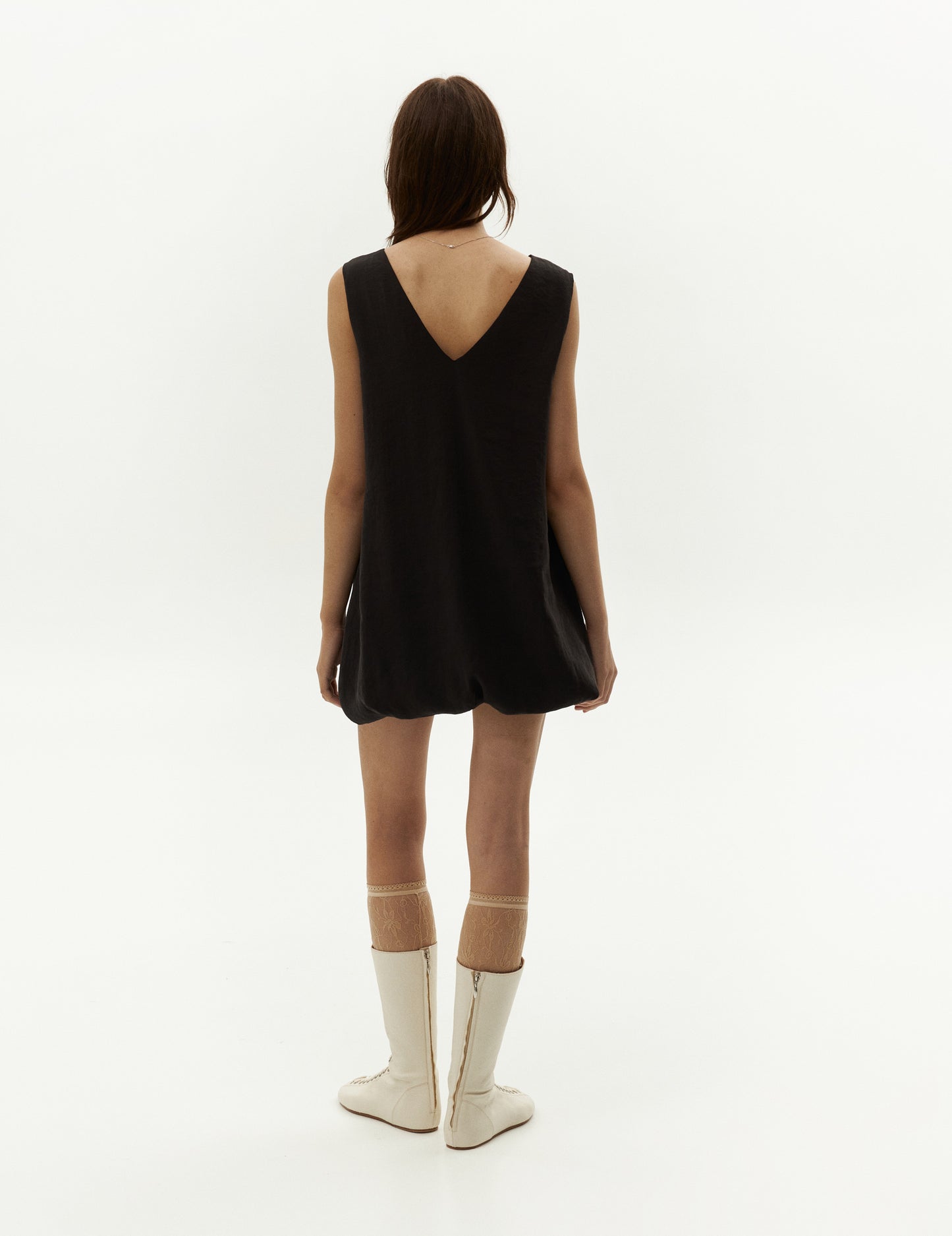 Black short ballon dress from Ukrainian brand FORMA. ФОРМА одяг онлайн, чорна коротка сукня. Shop online
