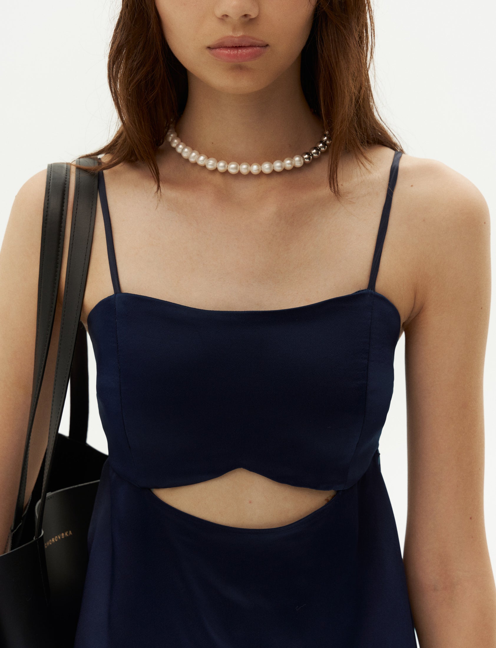 cut-out details. silk street suit. Forma shop online