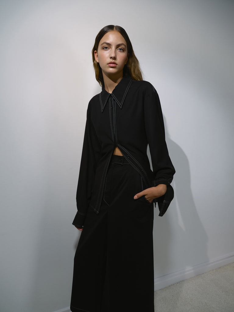 Сорочка з контрастним стібком