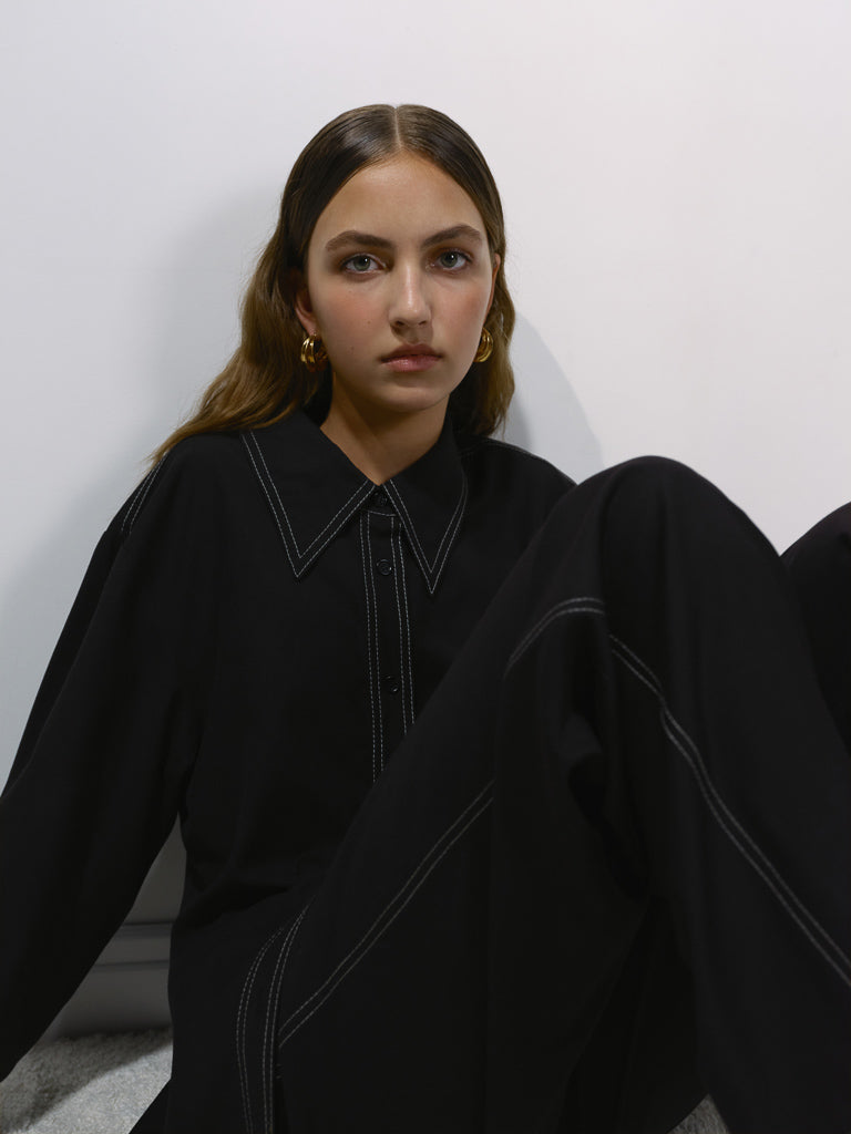 Сорочка з контрастним стібком