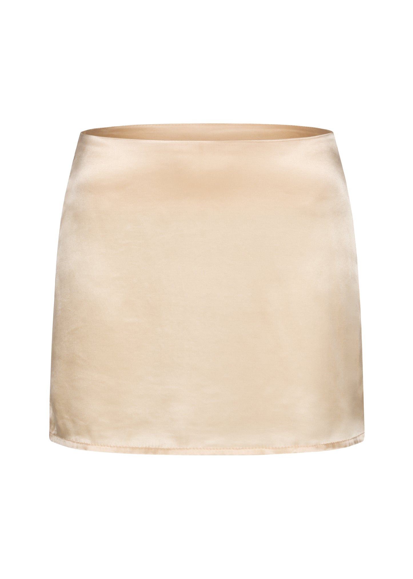 low waist mini silky skirt in creme color from FORMA clothing brand