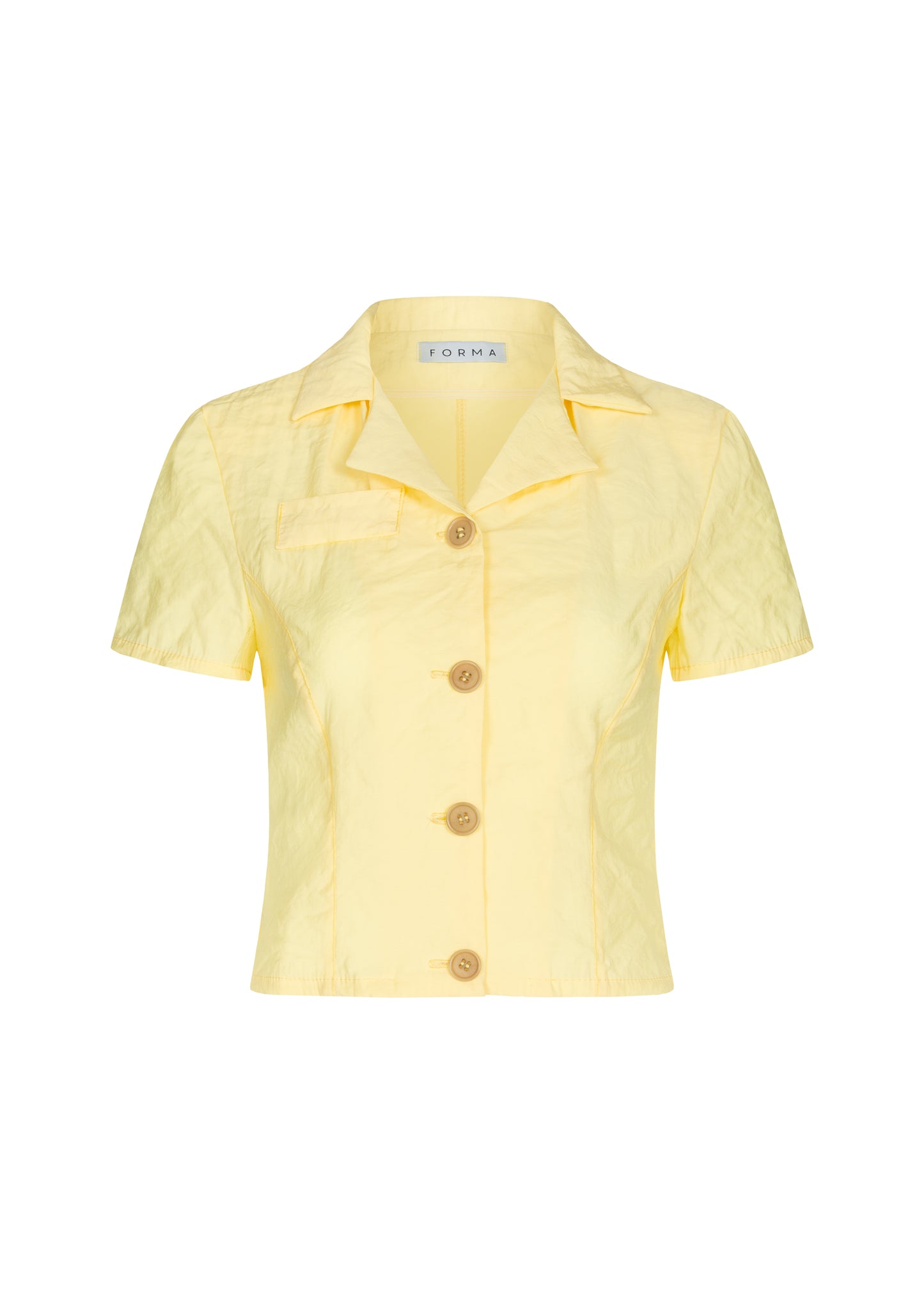 Lapel collar cropped blazer jacket with short sleeves from FORMA brand