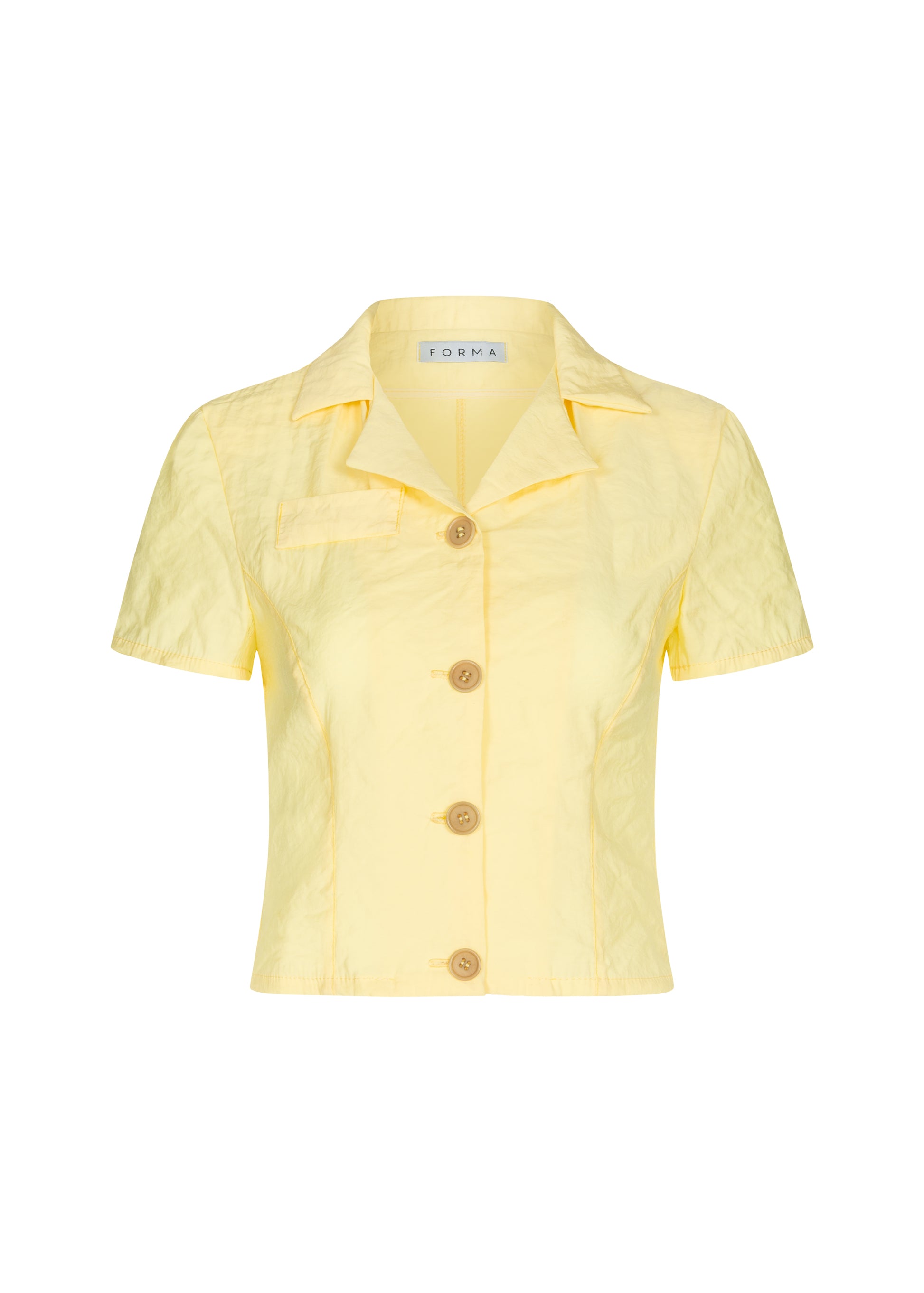 Lapel collar cropped blazer jacket with short sleeves from FORMA brand