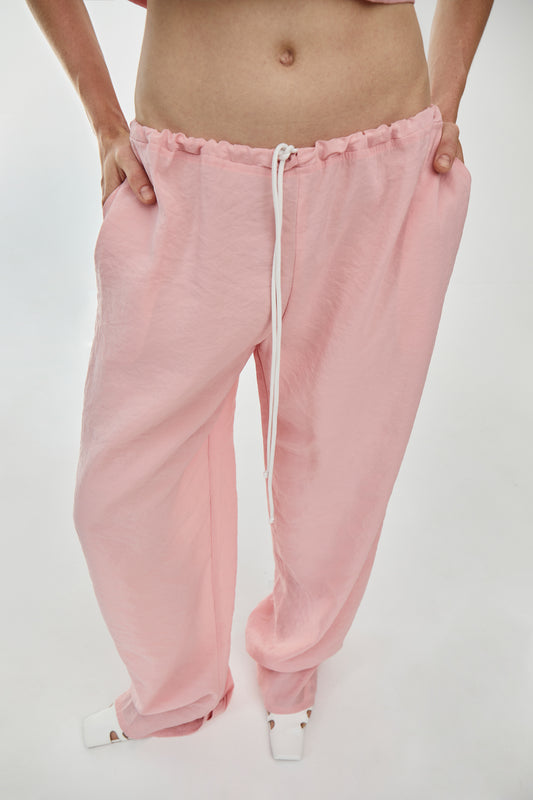 Viscose blend trousers featuring a drawstring fastening waist, side pockets and a long length from FORMA brand