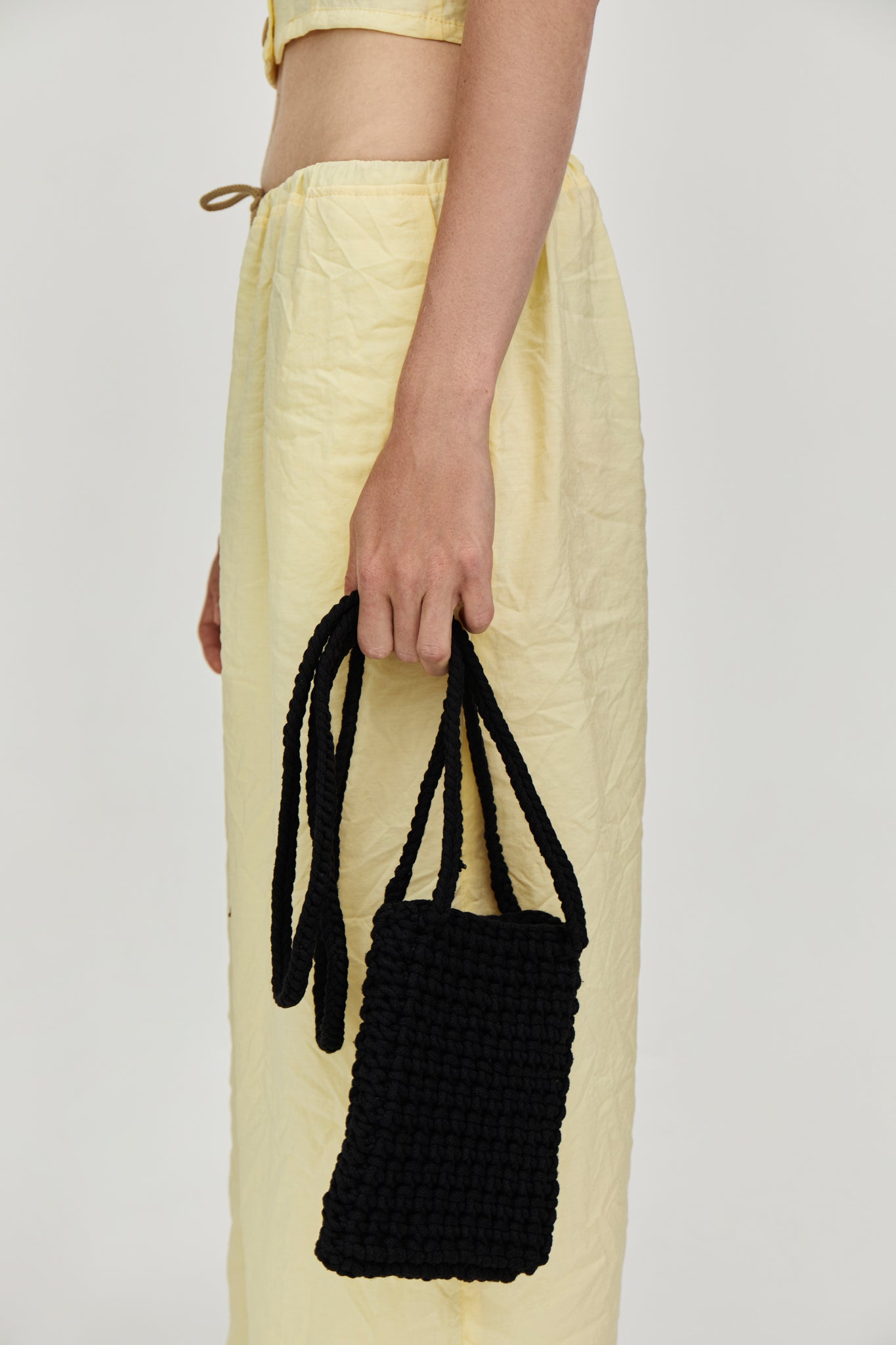 Crochet shoulders bag in black color from Ukrainian brand FORMA