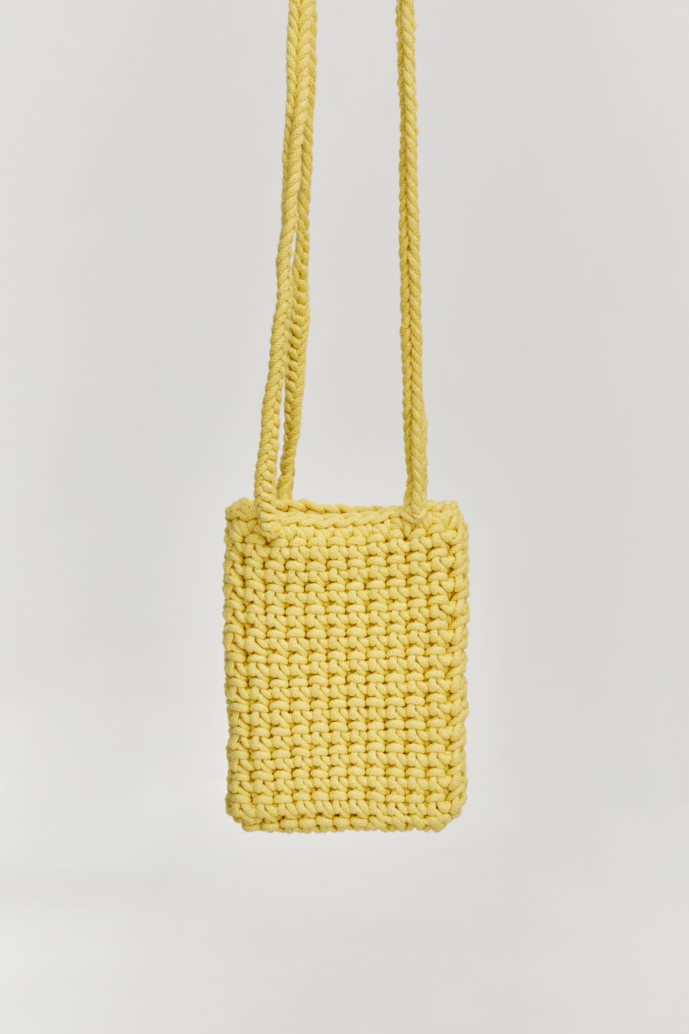Crochet shoulders bag in Yellow color from Ukrainian brand FORMA