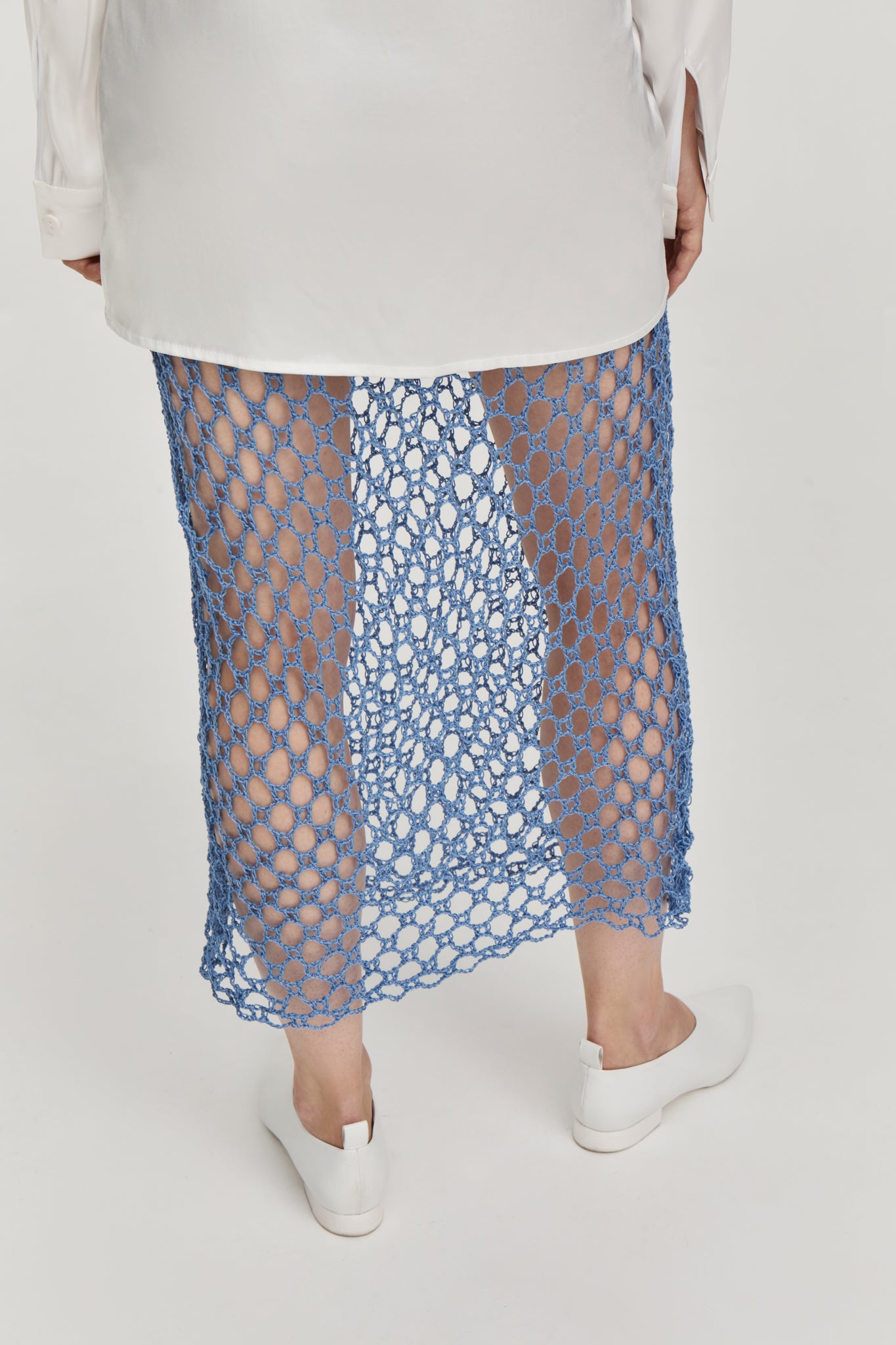 Crochet midi skirt in Blue color from clothing brand FORMA