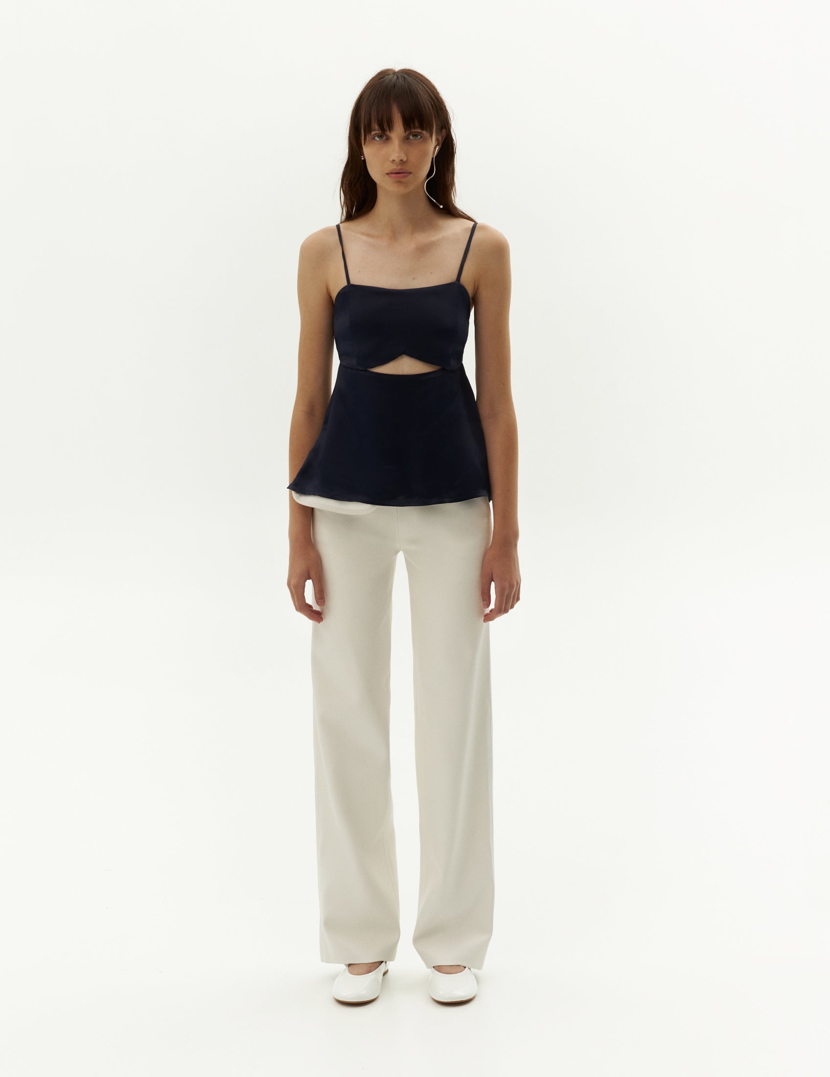 evening silk top with open back and cut-out details from forma brand
