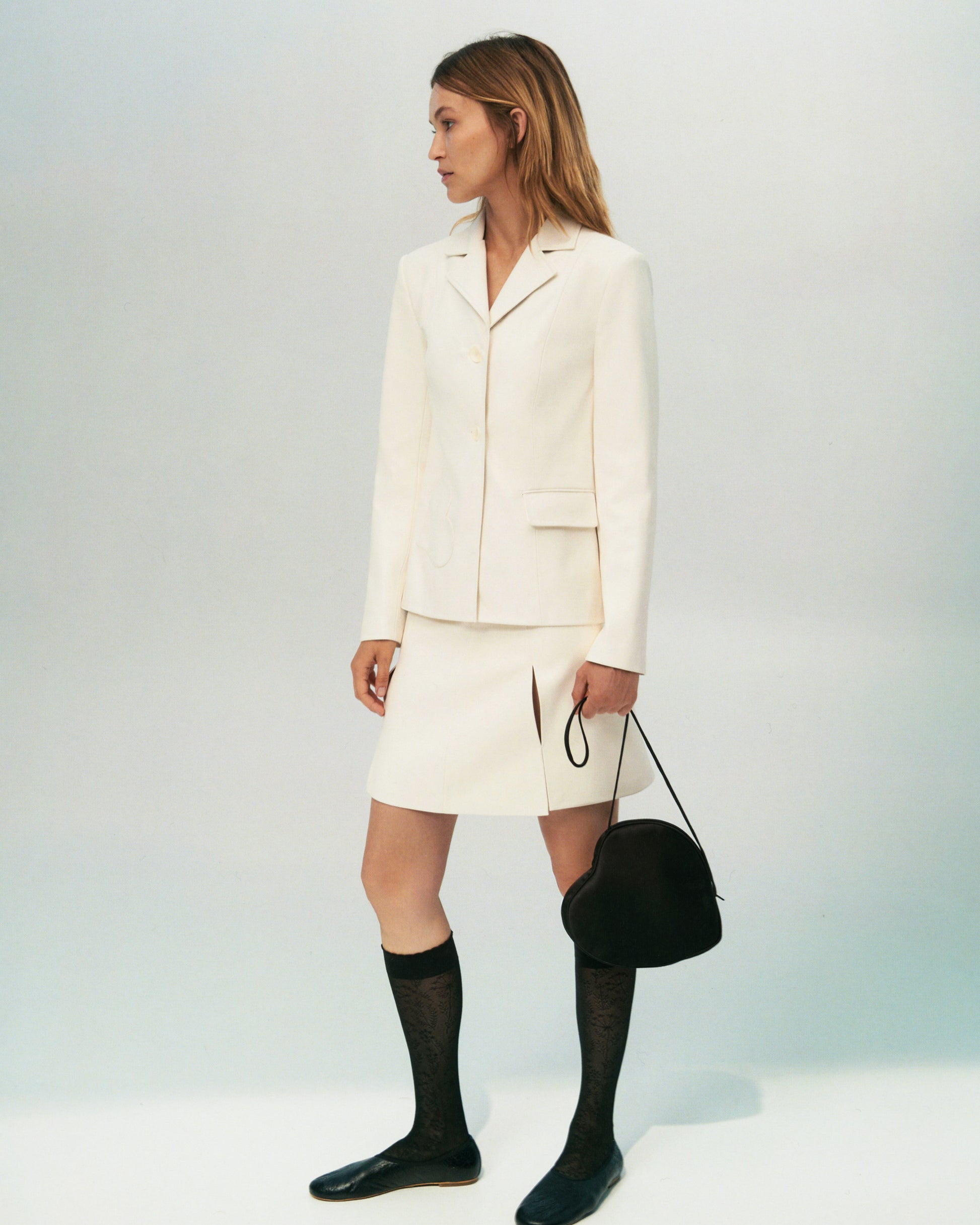 Leather Cut-out Panels Skirt in white color from forma brand. Shop online, leather white skirt. Спідниця з розрізами, біла шкіряна спідниця тренд 2023, бренд ФОРМА