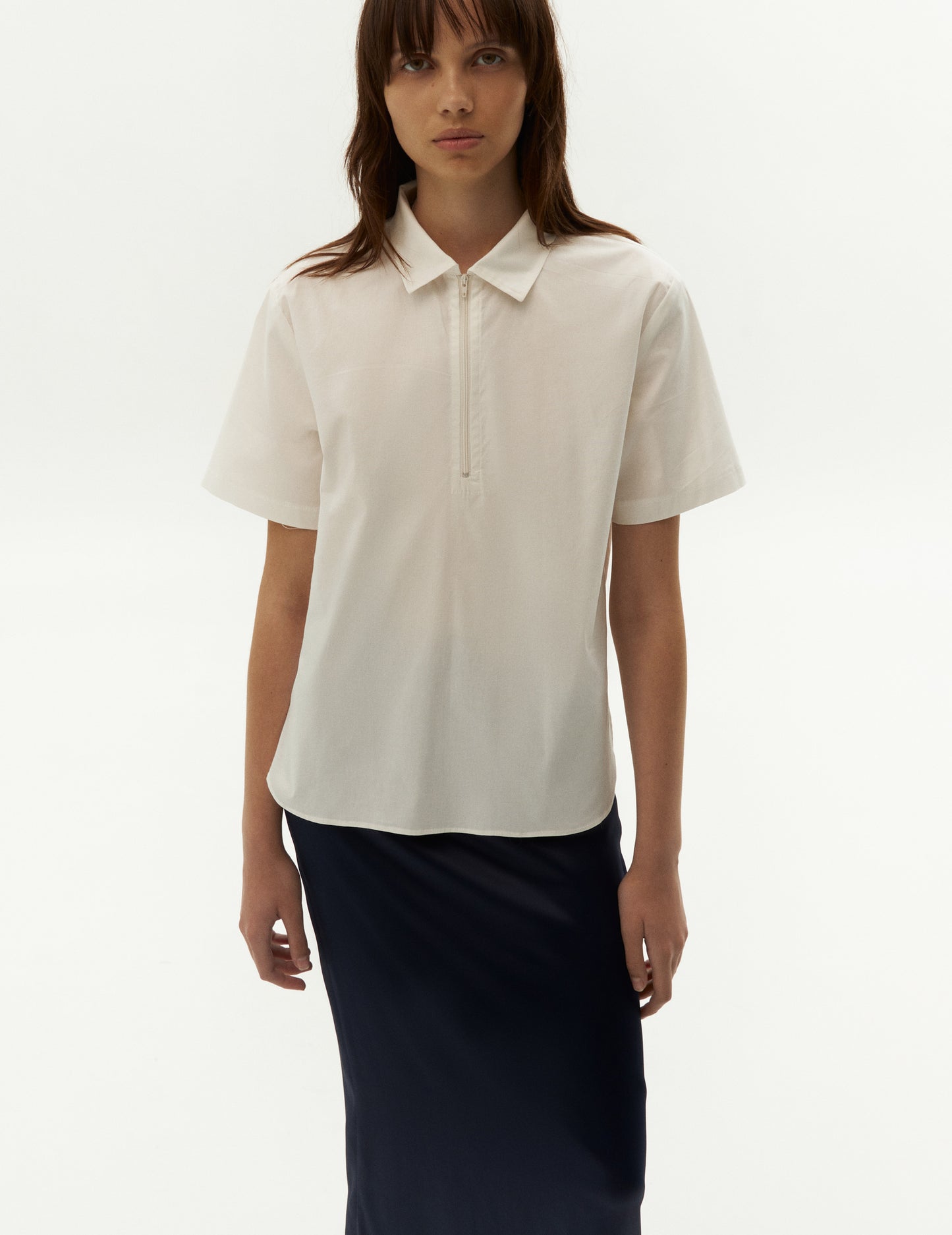 summer cotton polo in white color from FORMA brand, shop online. White women's polo