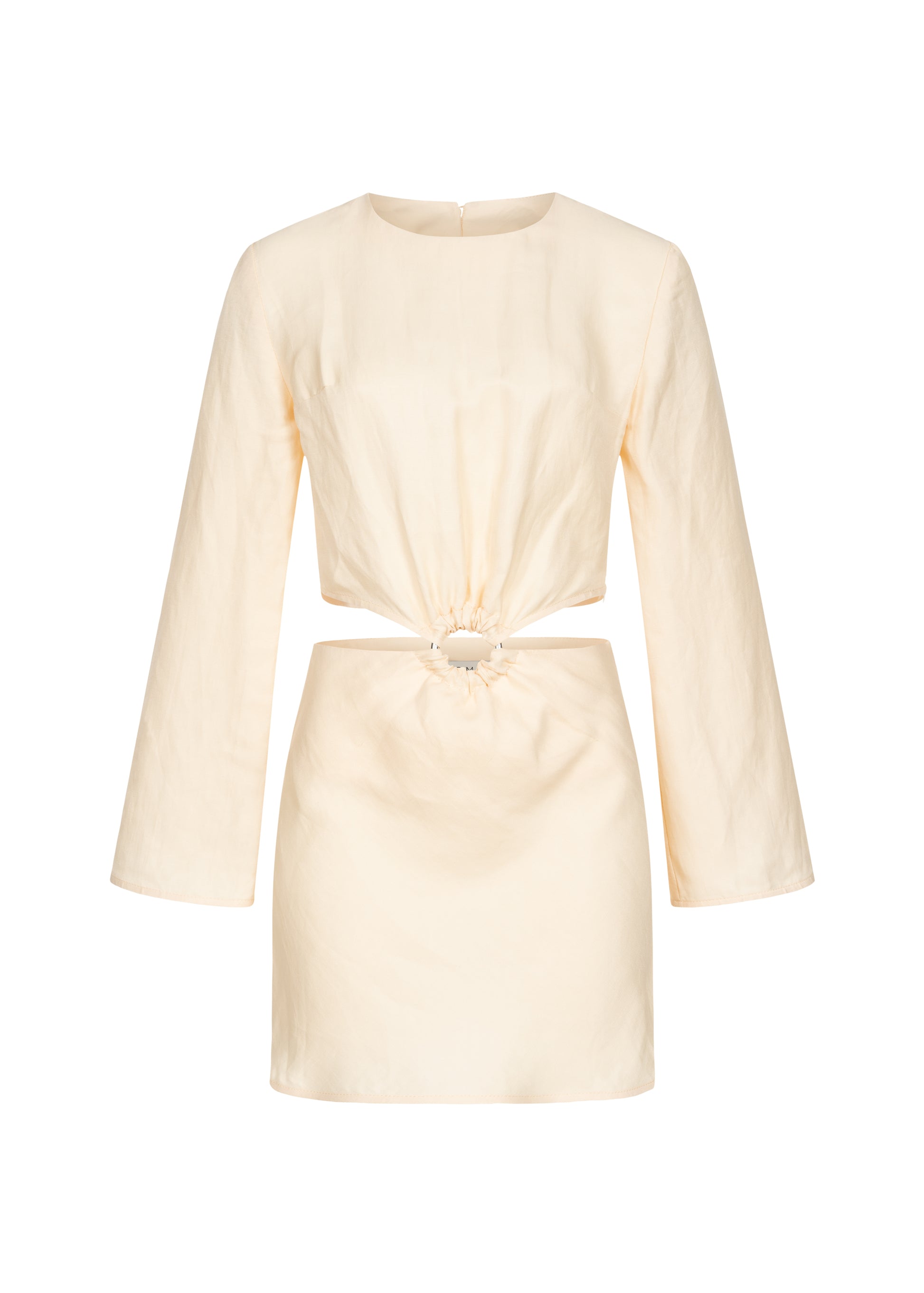 Linen Cut-out mini dress (convertible) in Creme color from FORMA brand