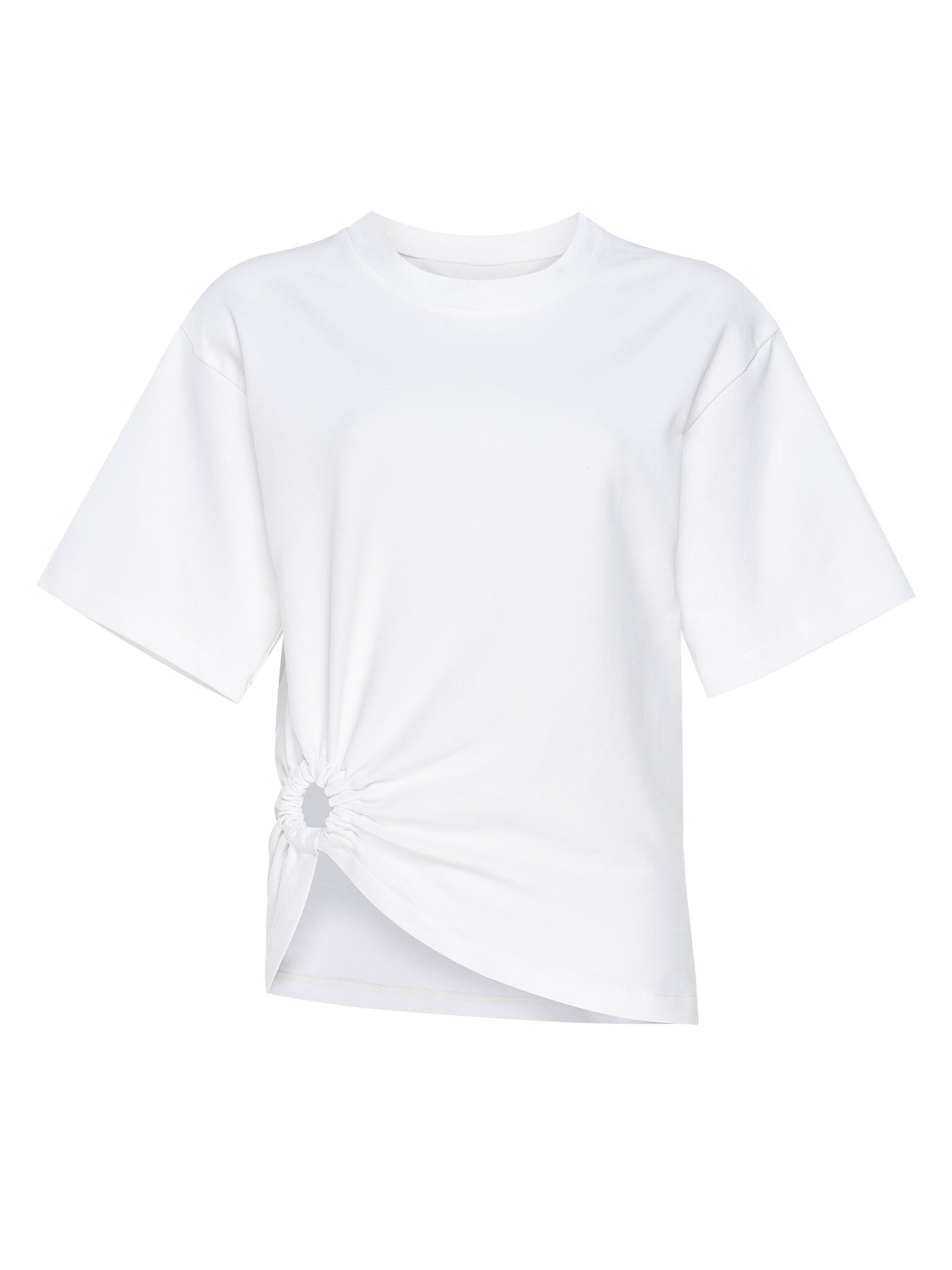 Side-wrap t-shirt in white color from ukrainian brand forma