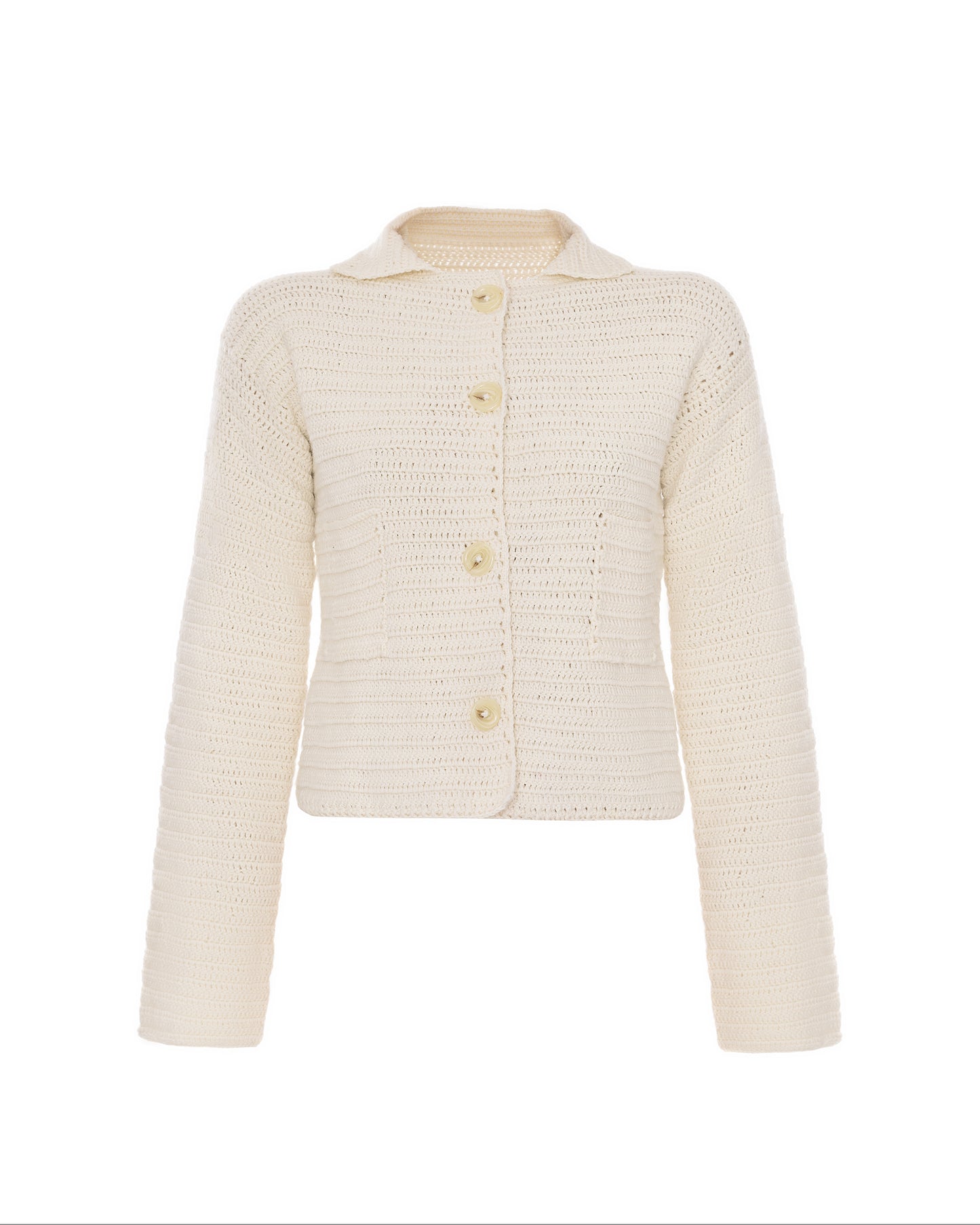 Hand-knitted ivory jacket