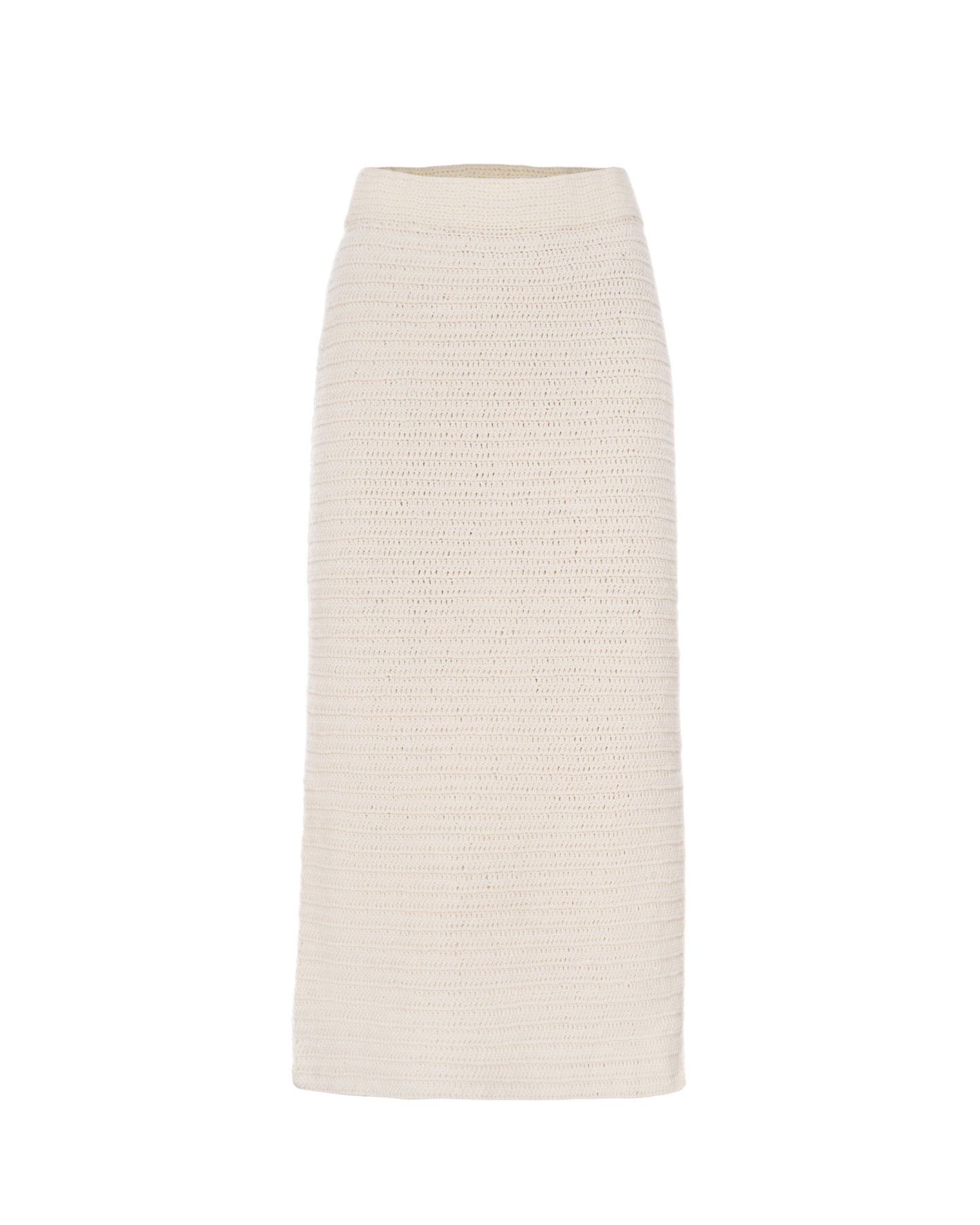 Hand-knitted ivory skirt