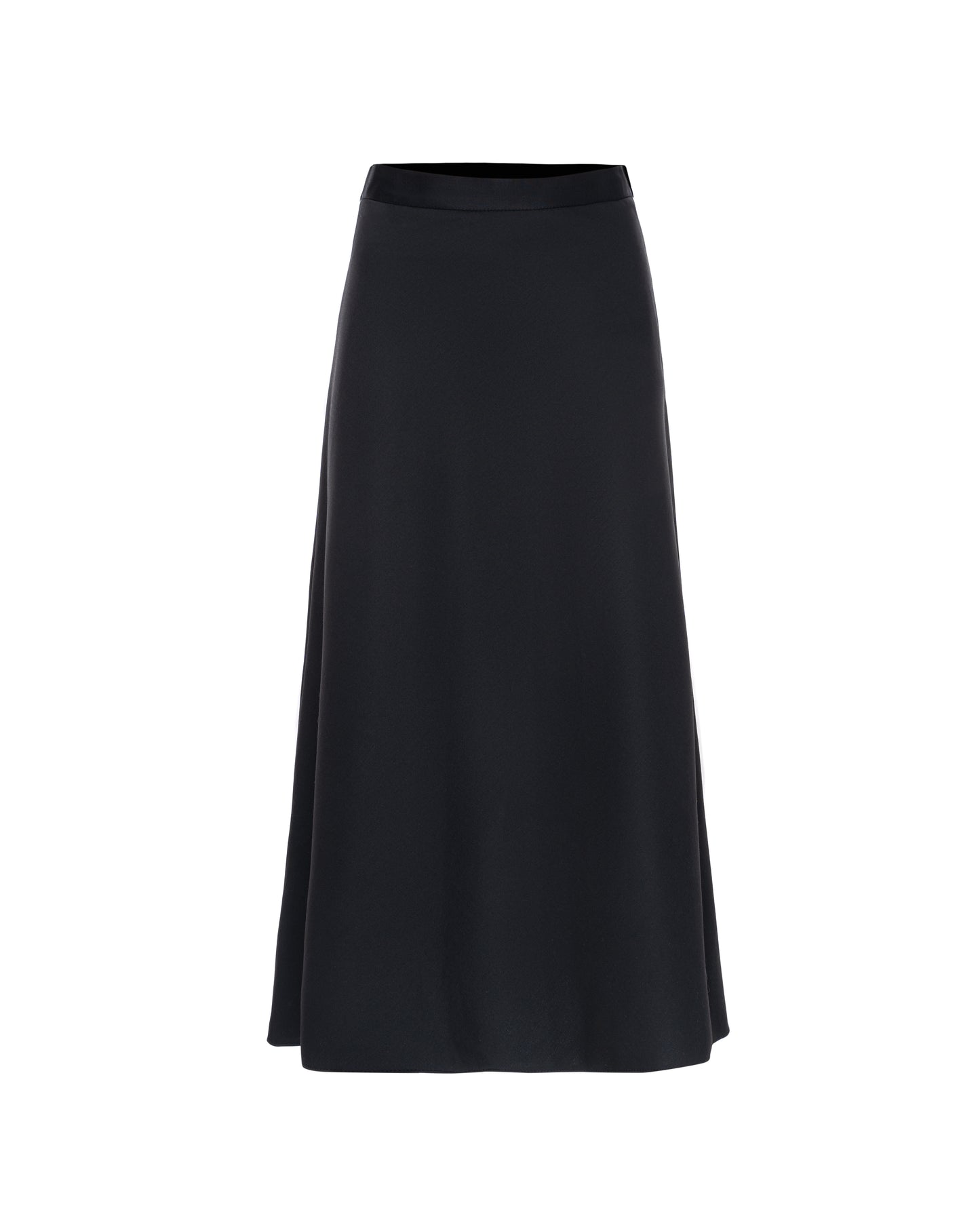 Black wool mid-lenght skirt