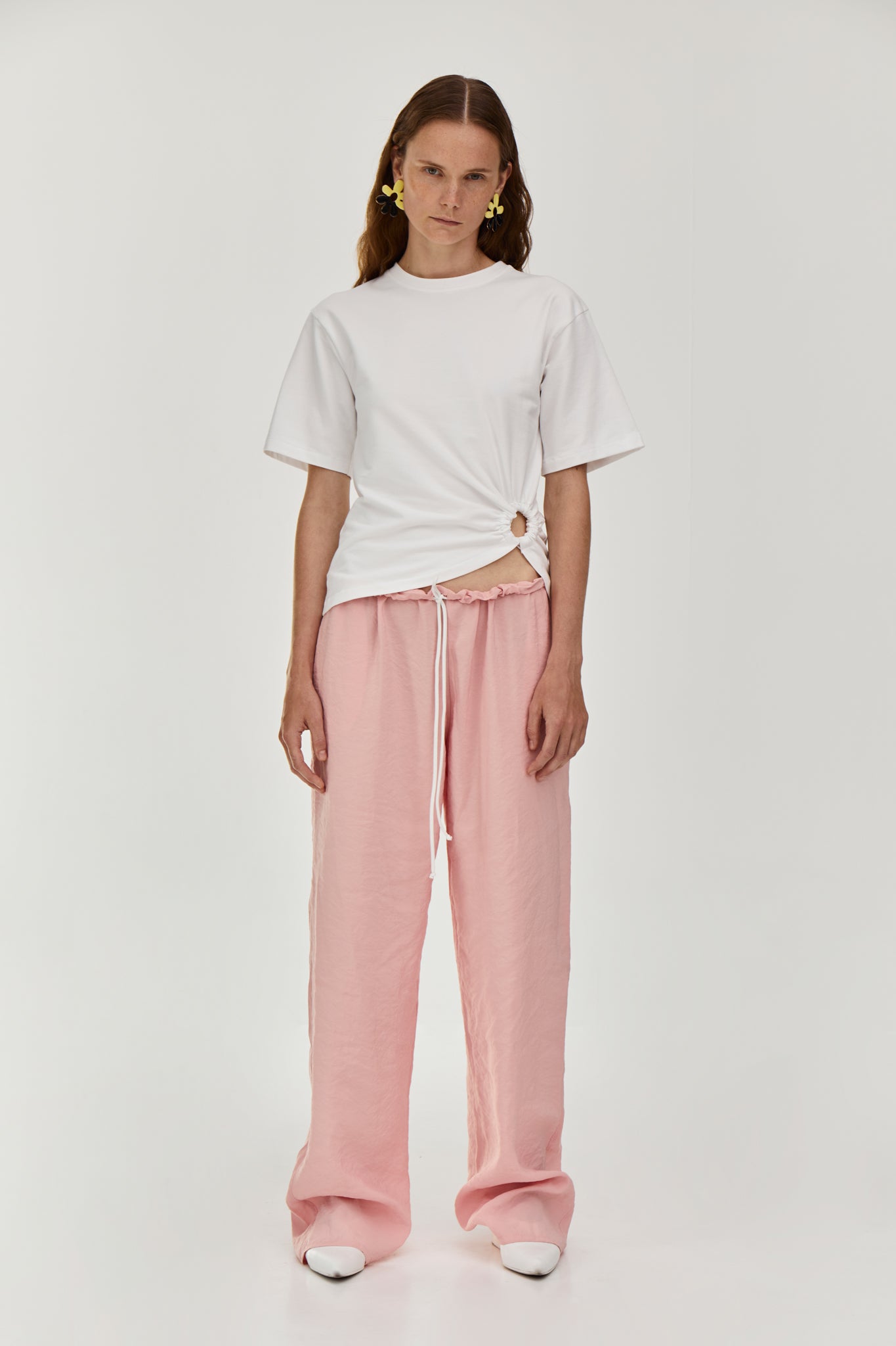 Viscose blend trousers featuring a drawstring fastening waist, side pockets and a long length from FORMA brand