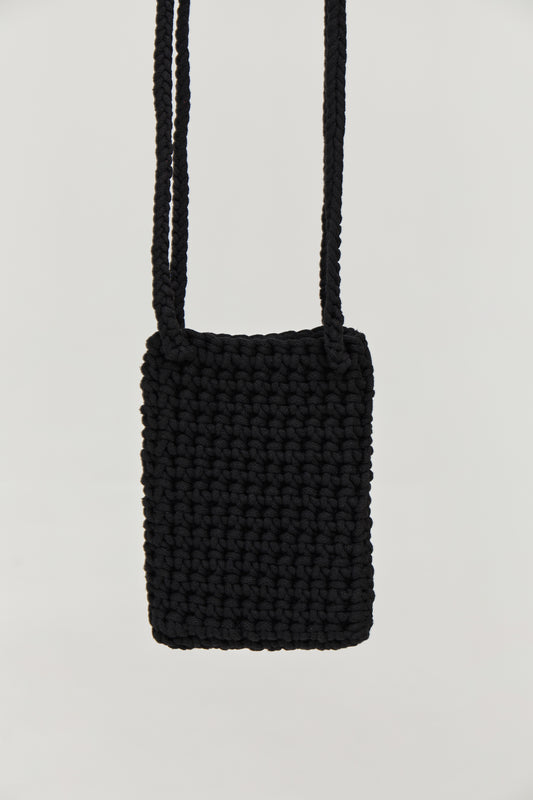 Crochet shoulders bag in black color from Ukrainian brand FORMA
