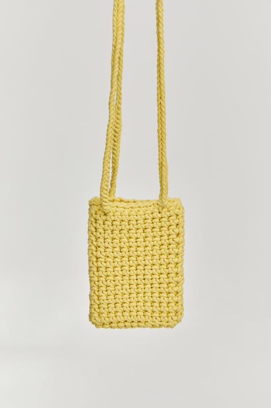 Crochet shoulders bag in Yellow color from Ukrainian brand FORMA