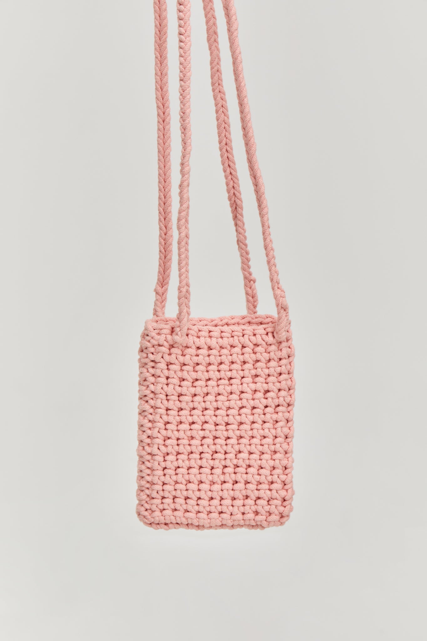 Crochet shoulders bag in Pink color from Ukrainian brand FORMA