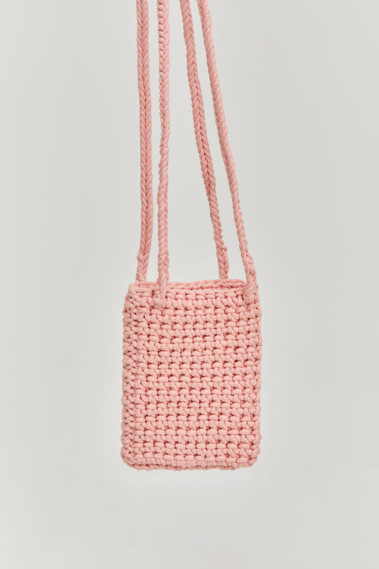 Crochet shoulders bag in Pink color from Ukrainian brand FORMA